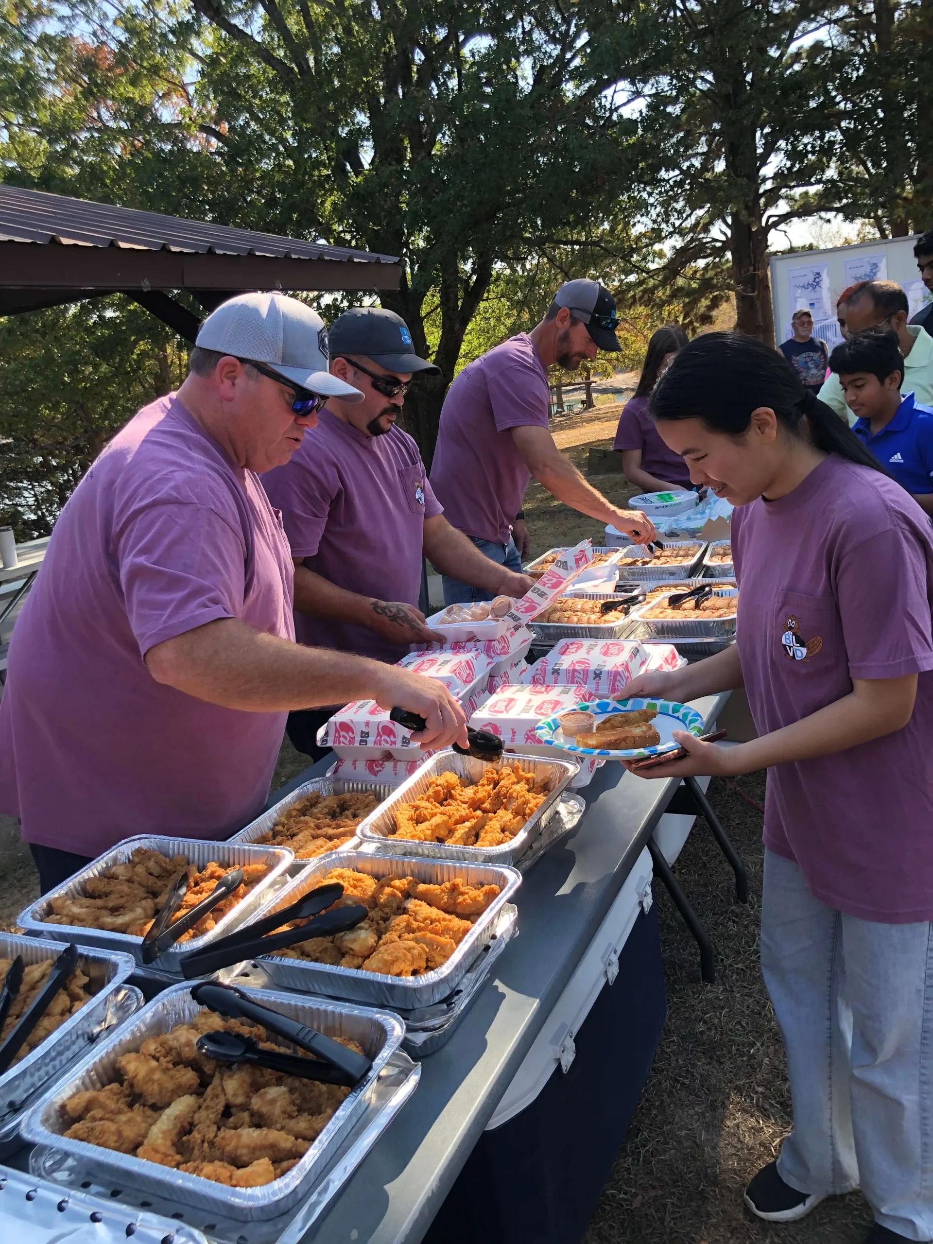 Beaver Water District staff feeding volunteers, 2024