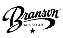 Stylized black text logo reading Branson Missouri with Branson in script above Missouri in print, and a star symbol below.