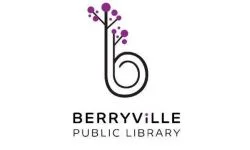Berryville Public Library Logo with a stylized 'b' and a plant sprouting from it