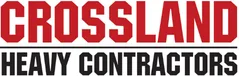 Logo with CROSSLAND in large red letters above HEAVY CONTRACTORS in black letters on a white background.
